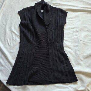 Suzy Shier Charcoal Knit Double Breasted Sweater Vest S/P